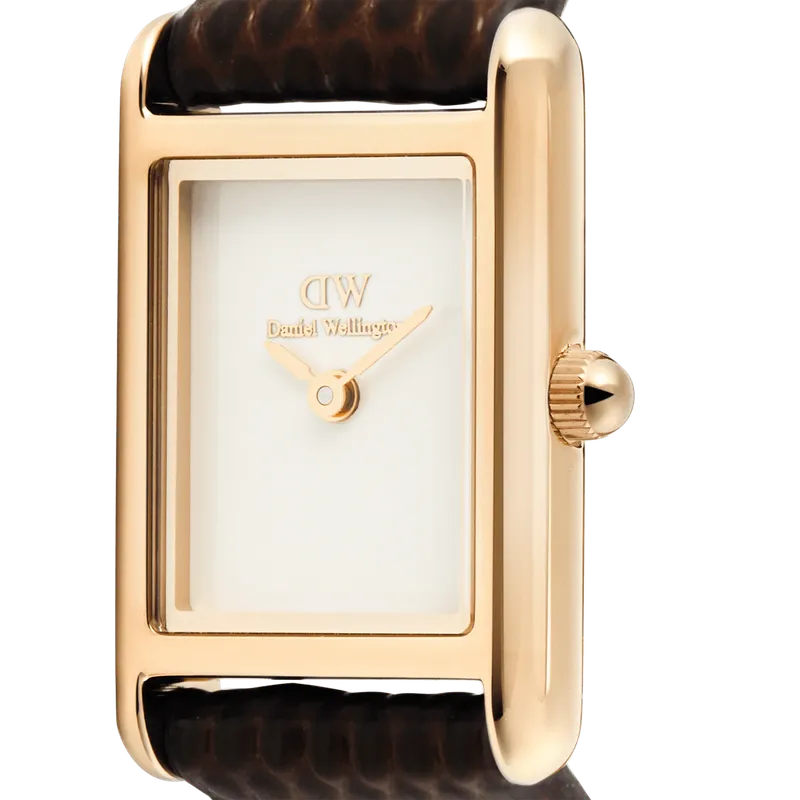 Daniel Wellington Bound Mini Dark Brown Lizard Rose Gold Watch