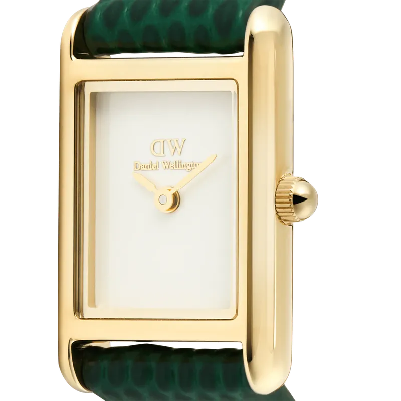 Daniel Wellington Bound Mini Green Lizard Gold Watch