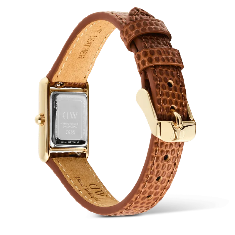 Daniel Wellington Bound Mini Light Brown Lizard Gold Watch