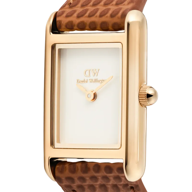 Daniel Wellington Bound Mini Light Brown Lizard Rose Gold Watch