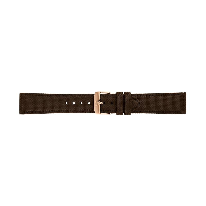 Daniel Wellington Brown Canvas Strap Rose Gold 20mm Watch Strap
