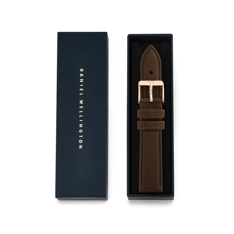 Daniel Wellington Brown Canvas Strap Rose Gold 20mm Watch Strap