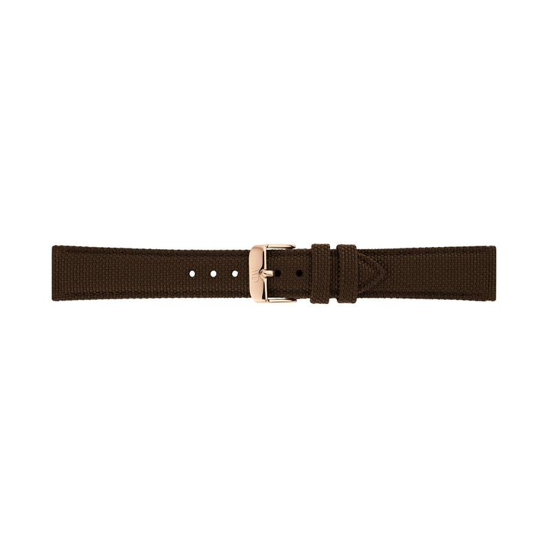 Daniel Wellington Brown Canvas Strap Rose Gold 20mm Watch Strap