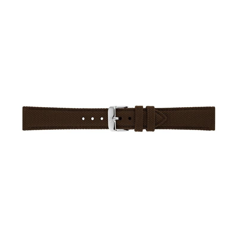 Daniel Wellington Brown Canvas Strap Silver 18mm Watch Strap