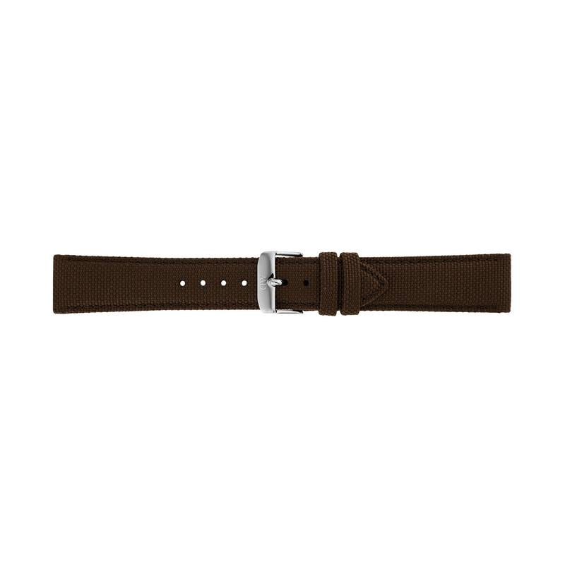 Daniel Wellington Brown Canvas Strap Silver 18mm Watch Strap