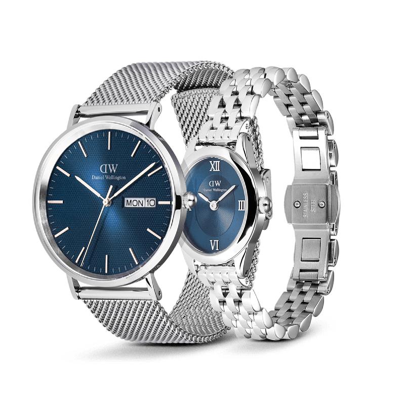 Daniel Wellington Bundle : Classic Day & Ophelia Mini Arctic Silver Set