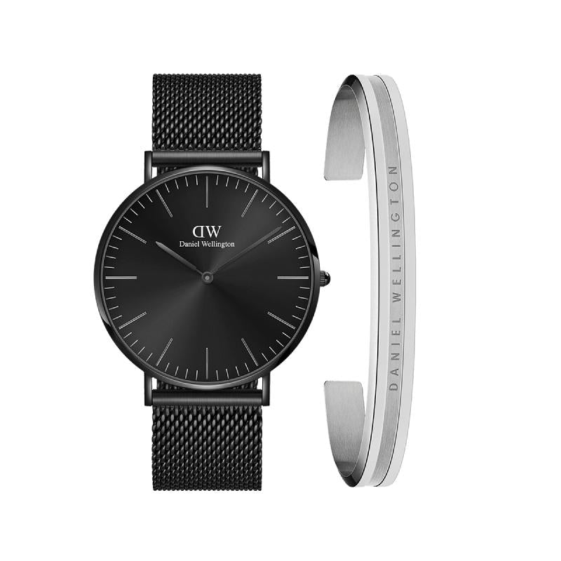 Daniel Wellington Bundle : Classic Mesh + Elan Bracelet Black