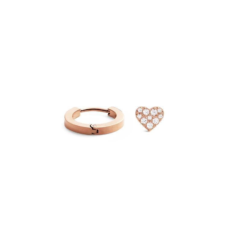 Daniel Wellington Bundle : Hoop + Crystal Heart Stud Rose Gold Set