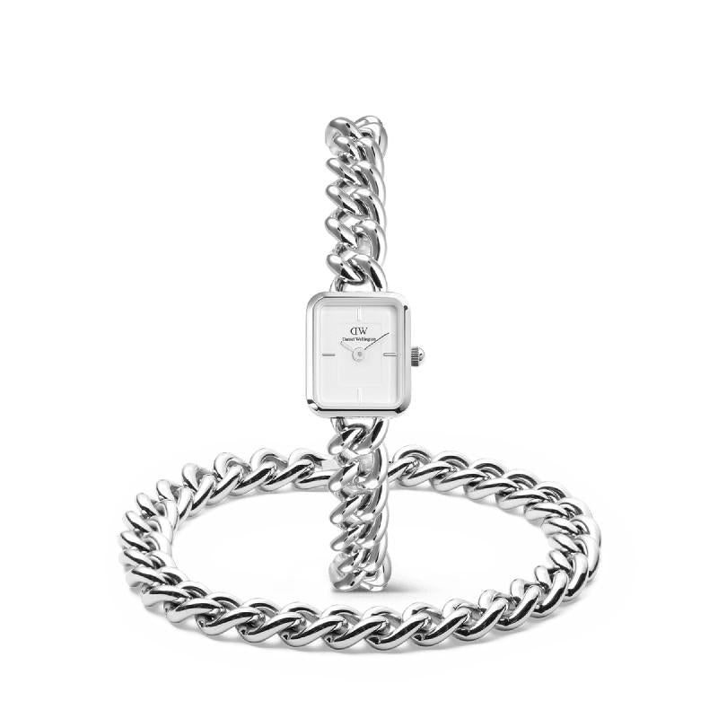 Daniel Wellington Bundle : Jolie & Chunky Chain Silver Set