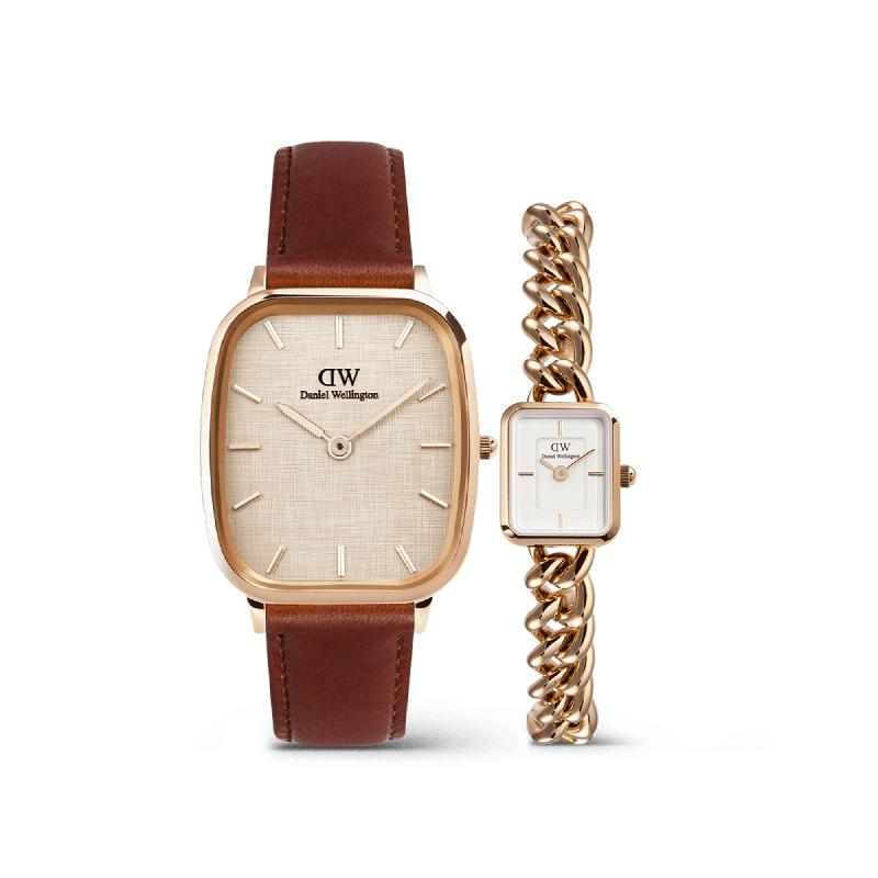 Daniel Wellington Bundle : Marlon & Jolie Chain Rose Gold Set