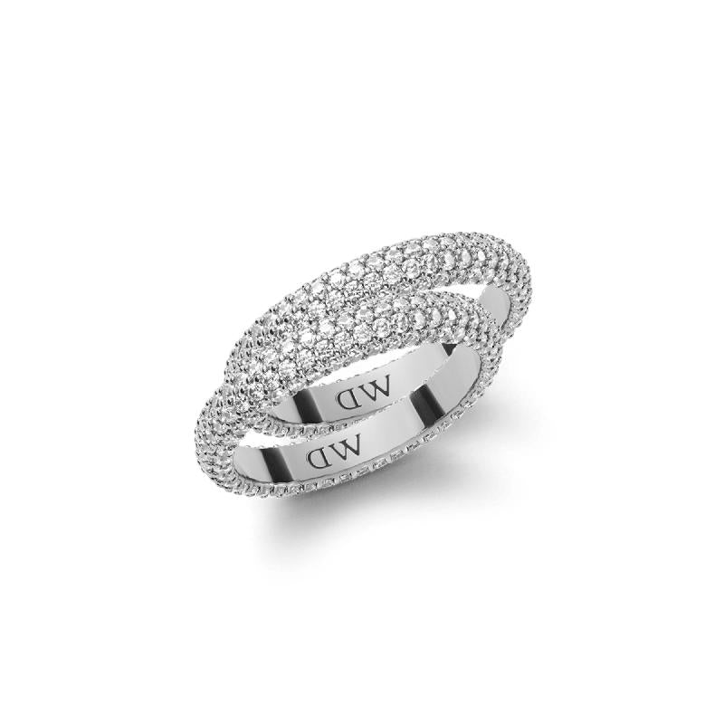 Daniel Wellington Bundle : Pavé Crystal Ring Silver Set