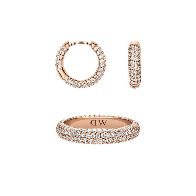 Daniel Wellington Bundle : Pavé Ring & Earrings Rose Gold Set