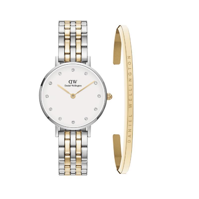 Daniel Wellington Bundle : Petite Lumine 5-link two-tone + Classic Bracelet Gold