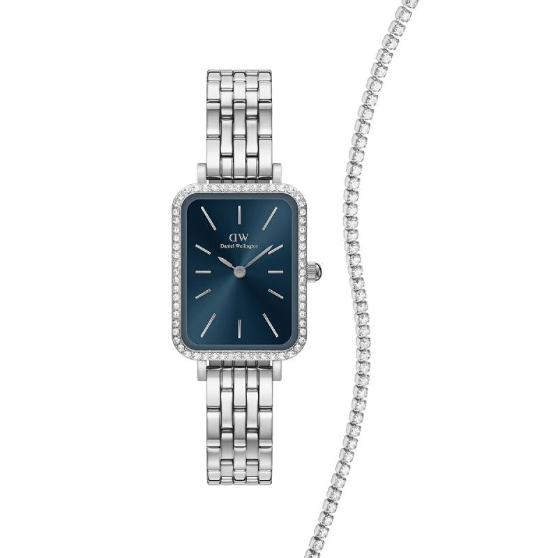 Daniel Wellington Bundle : Quadro Bezel Arctic & Tennis Bracelet S