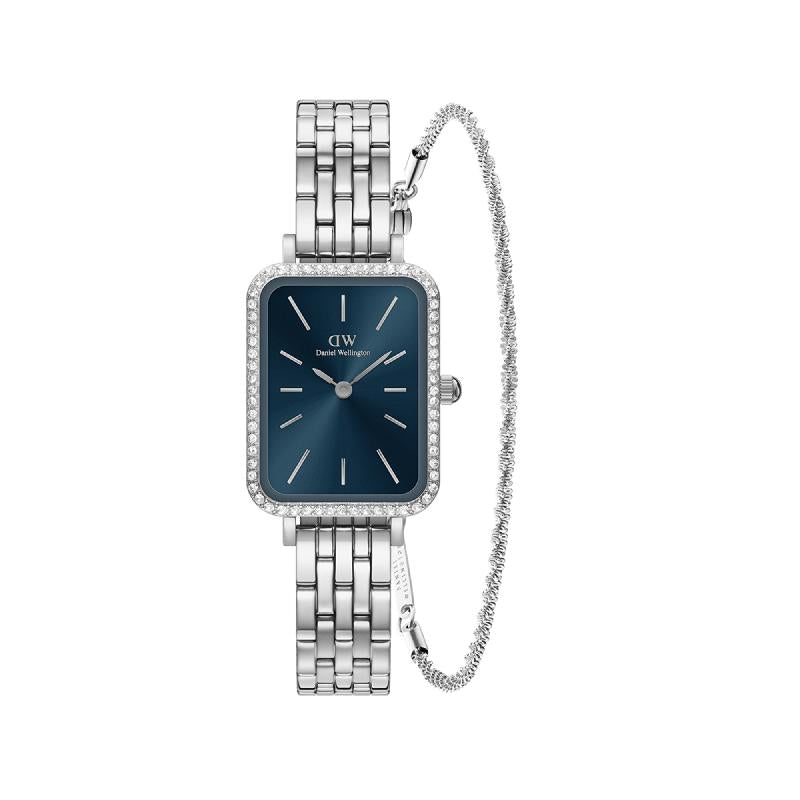 Daniel Wellington Bundle : Quadro Lumine Bezel Arctic + Twisted Bracelet S