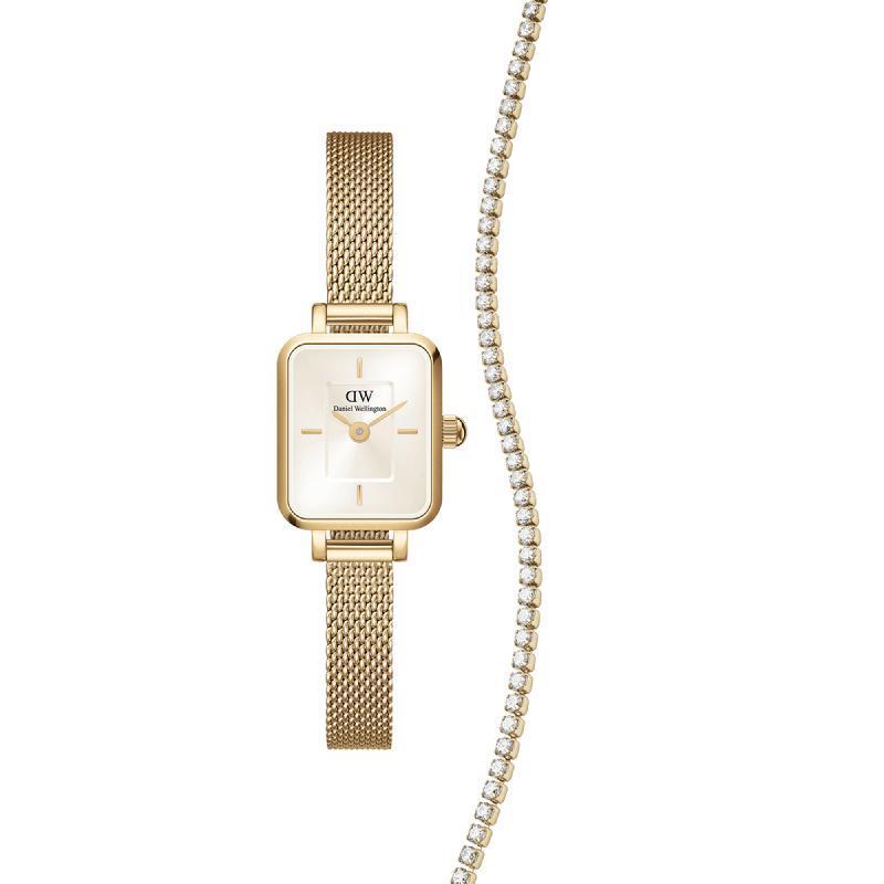 Daniel Wellington Bundle : Quadro Mini Champagne Evergold + Tennis Necklace