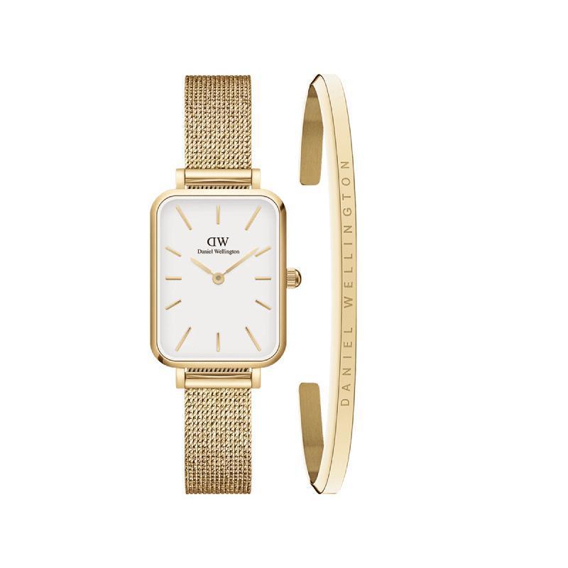 Daniel Wellington Bundle : Quadro Pressed Evergold & Classic Bracelet