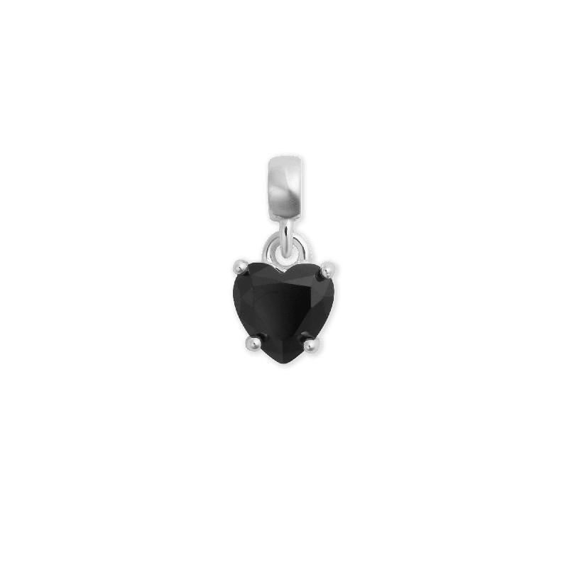 Daniel Wellington Charm Heart Crystal Black Silver