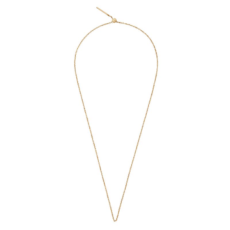 Elegant gold-plated stainless steel Daniel Wellington charms chain necklace with an adjustable sliding clasp, 50 cm length.