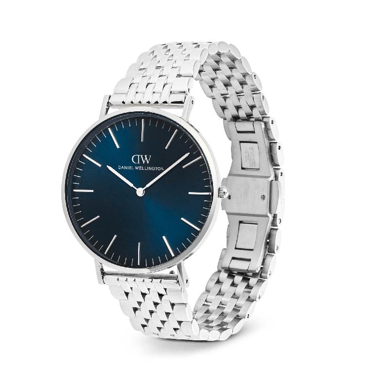 Daniel Wellington Classic 7-Link Arctic Silver 40mm Men's Watch