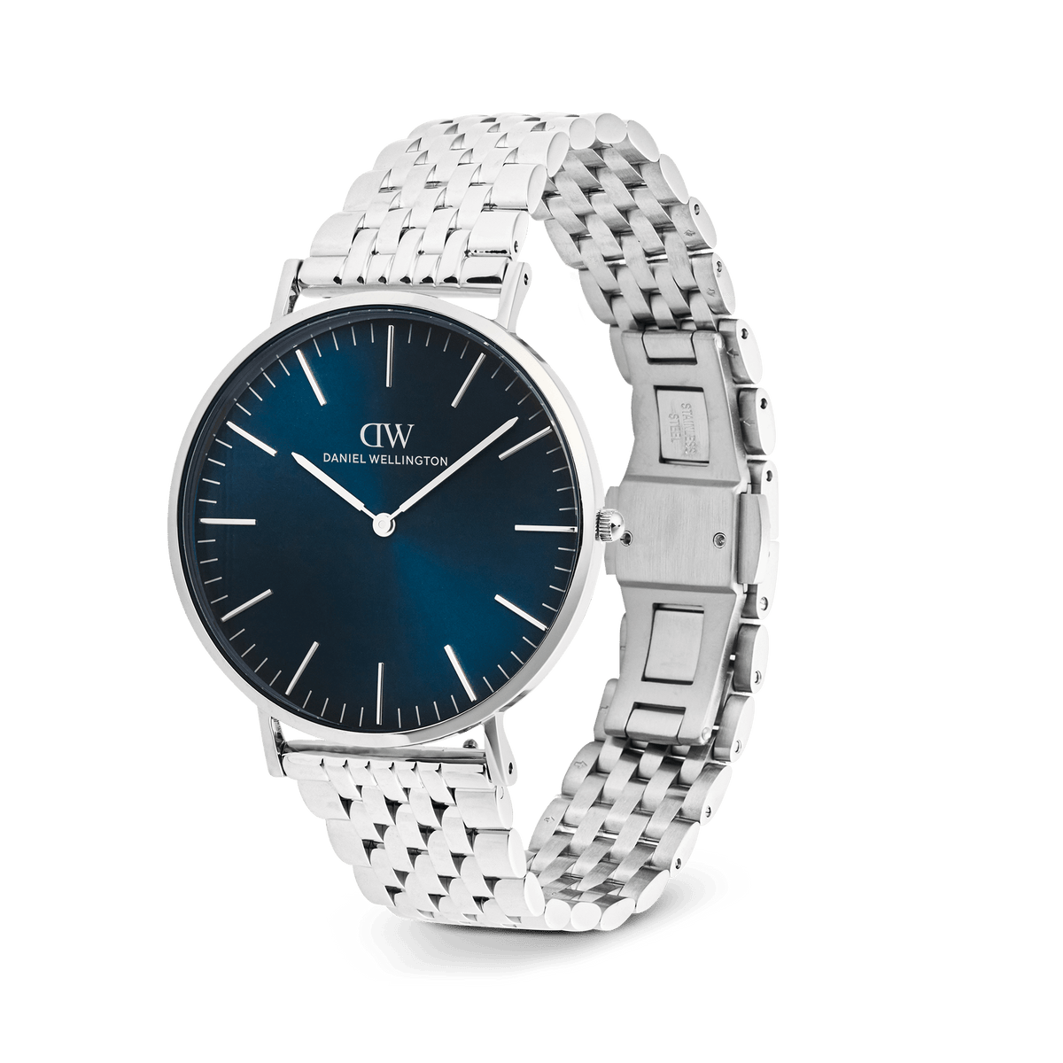 Daniel Wellington Classic 7-Link Arctic Silver 40mm Men's Watch