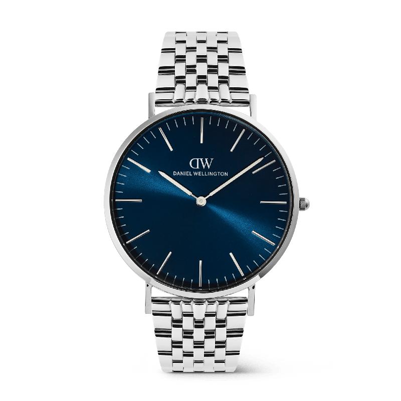 Daniel Wellington Classic 7-Link Arctic Silver 40mm Men's Watch