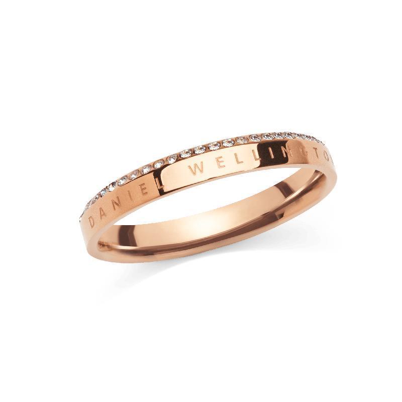 Daniel Wellington Classic Aura Rose Gold Sparkle Ring with White Crystals