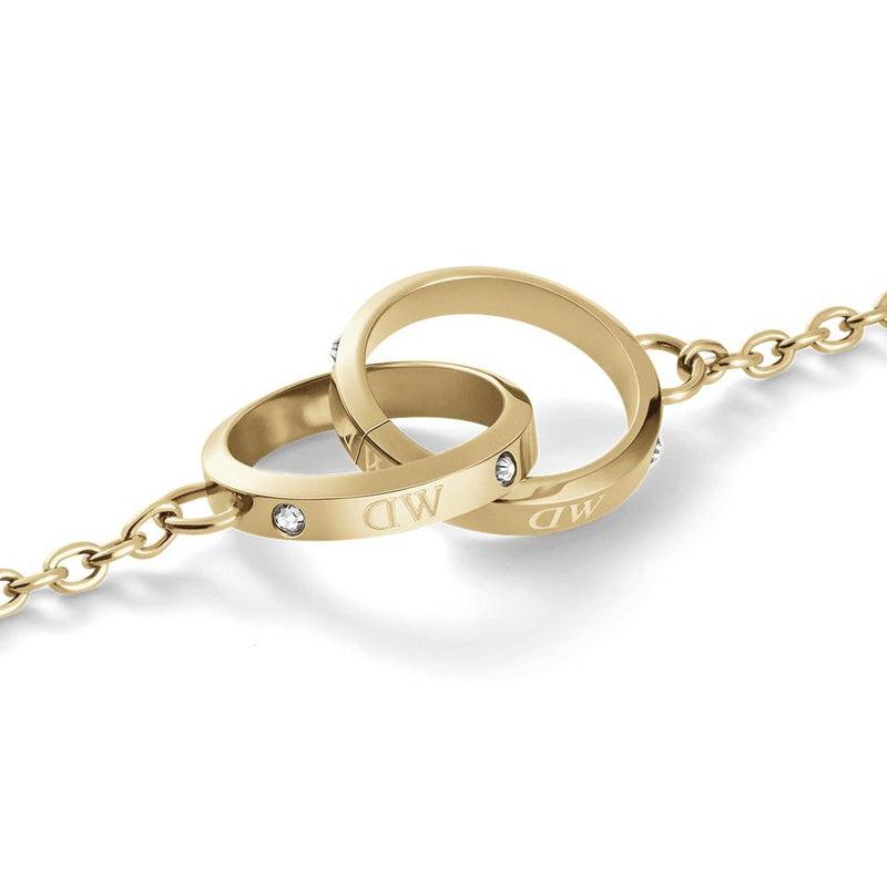 Daniel Wellington Classic Lumine Unity necklace in gold-plated stainless steel with sparkling crystal accents.