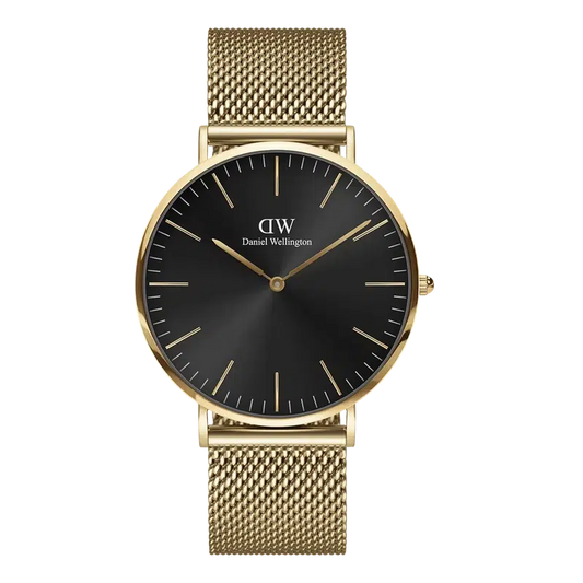 Daniel Wellington Classic Mesh Onyx Gold Watch 40mm