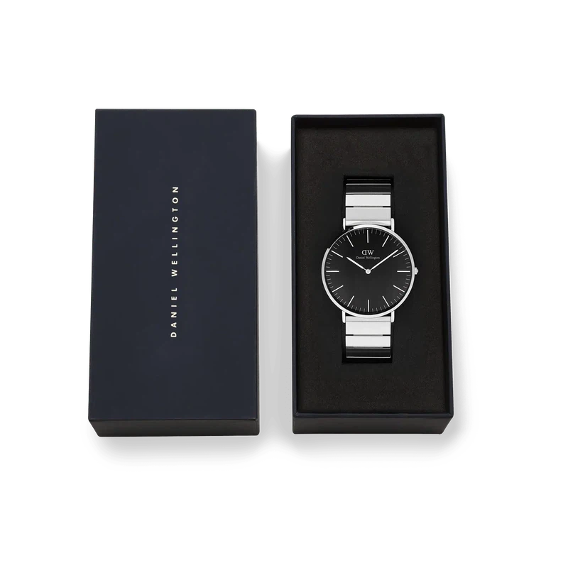 Daniel Wellington Classic Piano Link Onyx Silver Watch 40mm