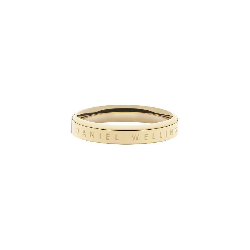 Elegant Daniel Wellington Classic Ring in gold-plated stainless steel with a minimalist, engraved band design.