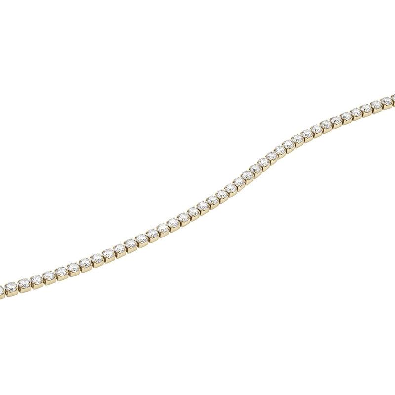 Daniel Wellington gold tennis necklace featuring a row of individually set, shimmering crystals on durable stainless steel.
