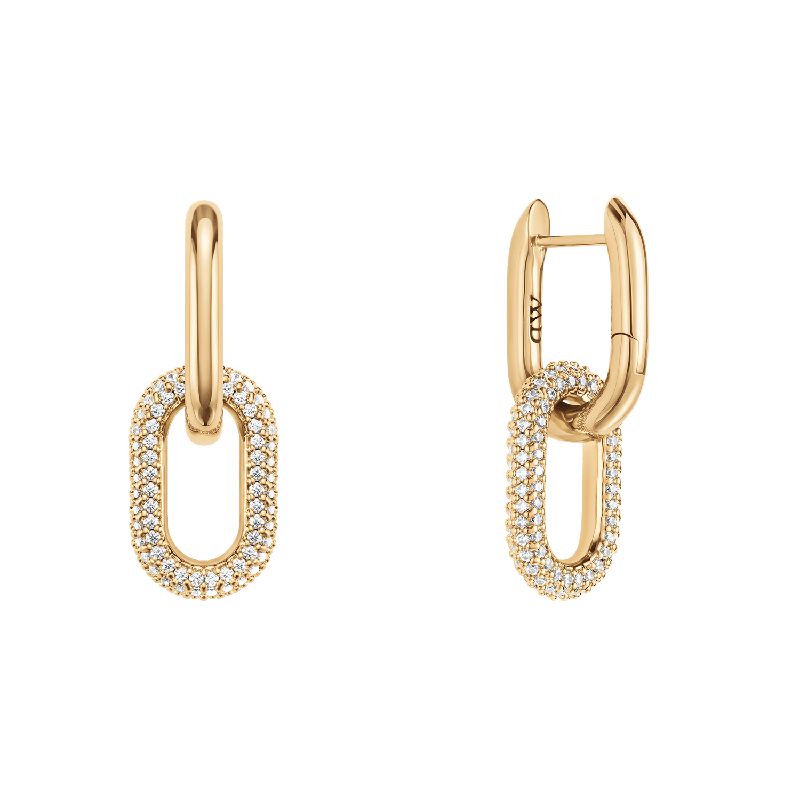 Daniel Wellington Crystal Link Earrings Gold