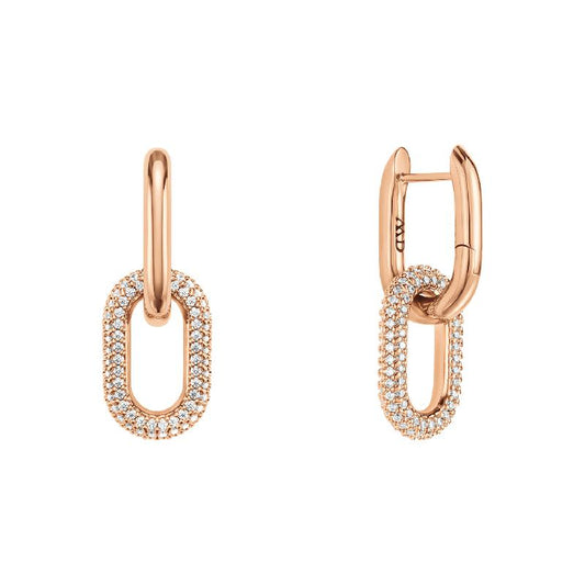 Daniel Wellington Crystal Link Earrings Rose Gold