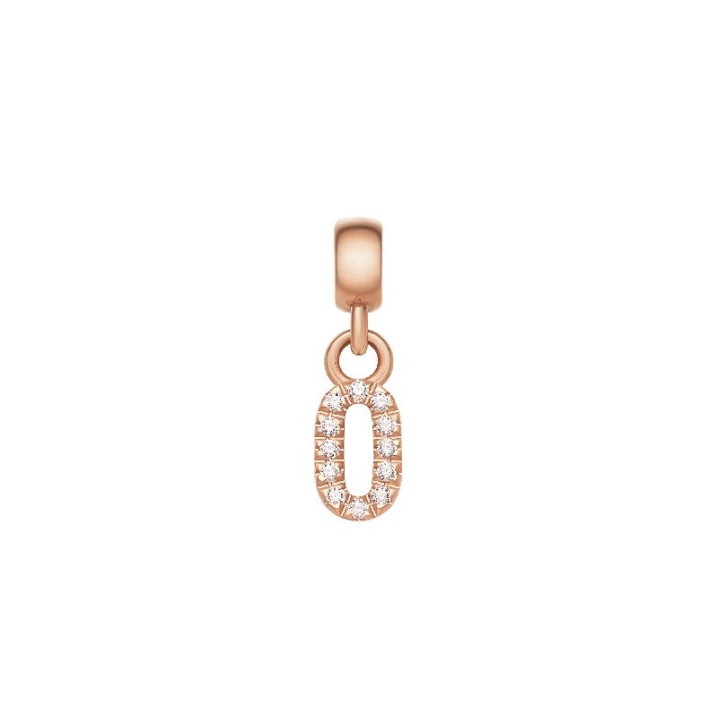 Daniel Wellington Crystal Number 0 Charm Rose Gold