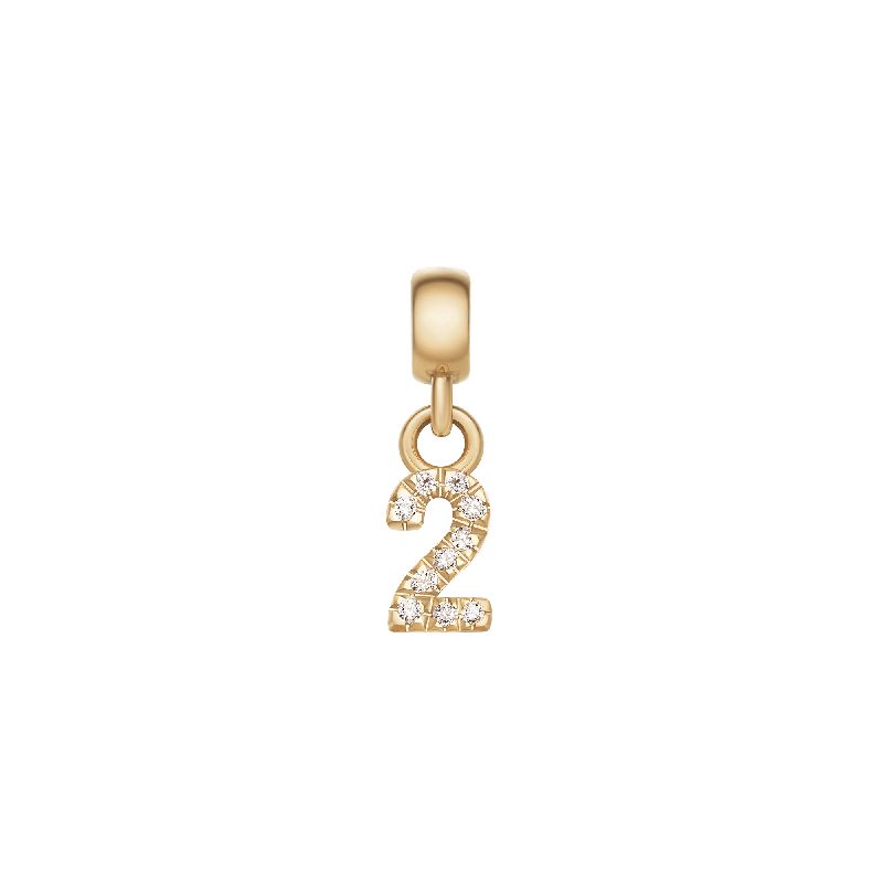 Daniel Wellington Crystal Number 2 Charm Gold