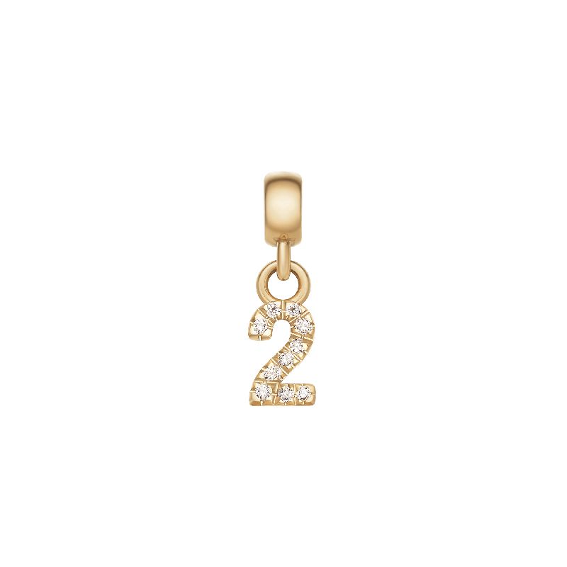 Daniel Wellington Crystal Number 2 Charm Gold