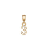 Daniel Wellington Crystal Number 3 Charm Gold