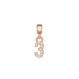 Daniel Wellington Crystal Number 3 Charm Rose Gold