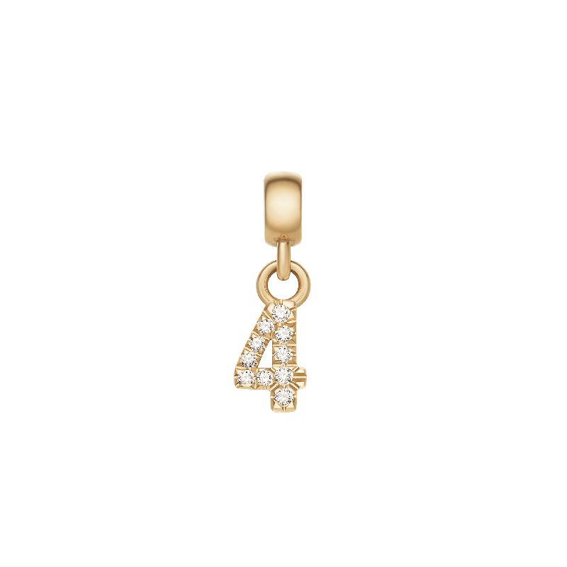 Daniel Wellington Crystal Number 4 Charm Gold