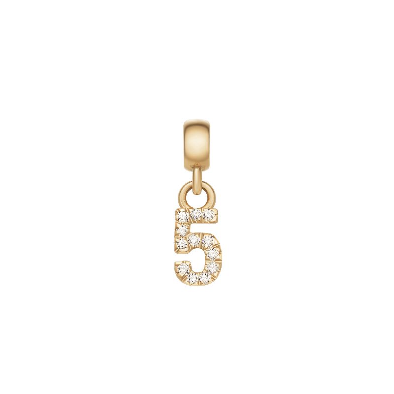 Daniel Wellington Crystal Number 5 Charm Gold