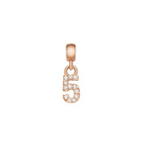 Daniel Wellington Crystal Number 5 Charm Rose Gold