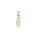 Daniel Wellington Crystal Number 6 Charm Gold