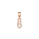 Daniel Wellington Crystal Number 6 Charm Rose Gold