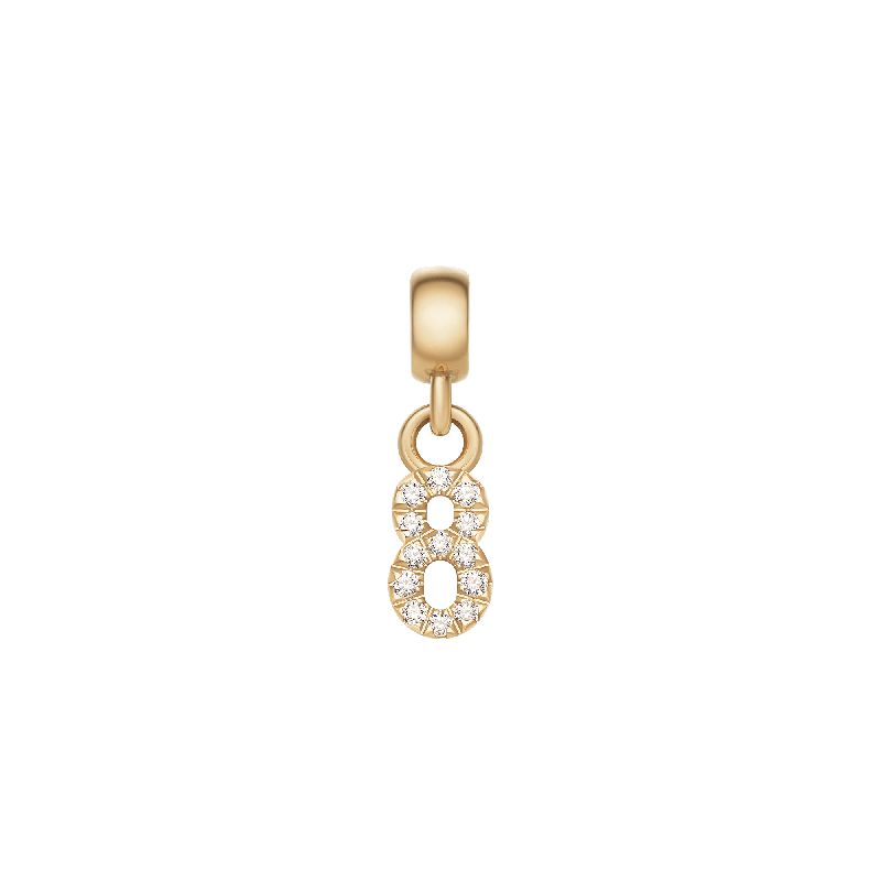 Daniel Wellington Crystal Number 8 Charm Gold