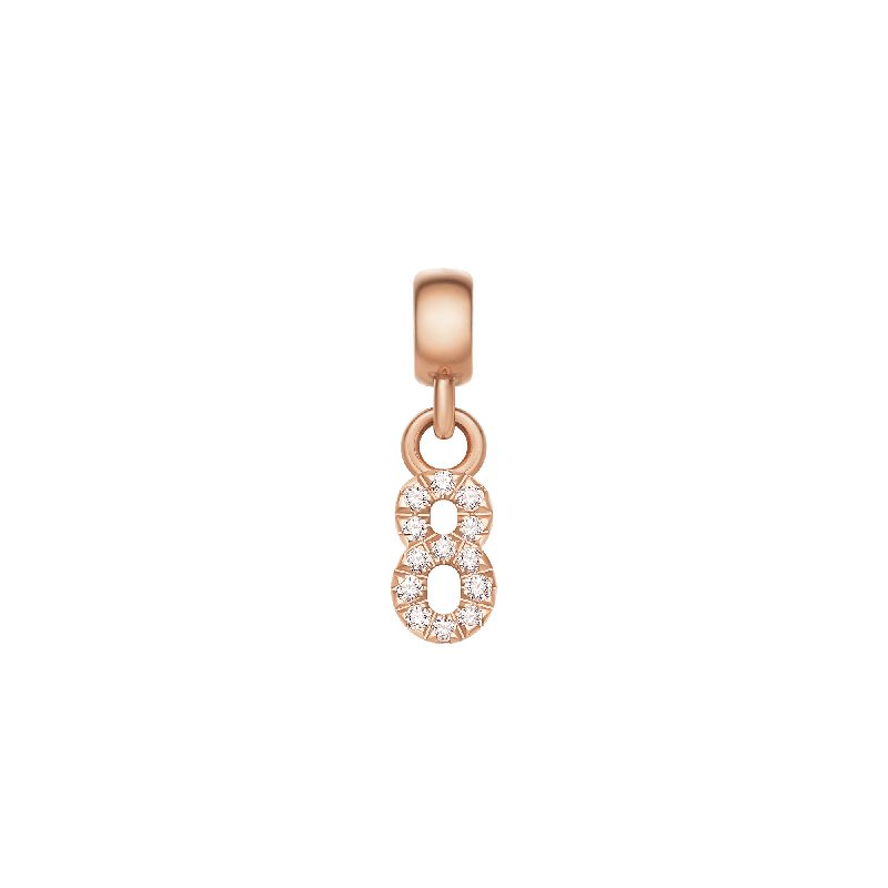 Daniel Wellington Crystal Number 8 Charm Rose Gold