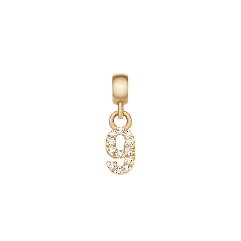 Daniel Wellington Crystal Number 9 Charm Gold