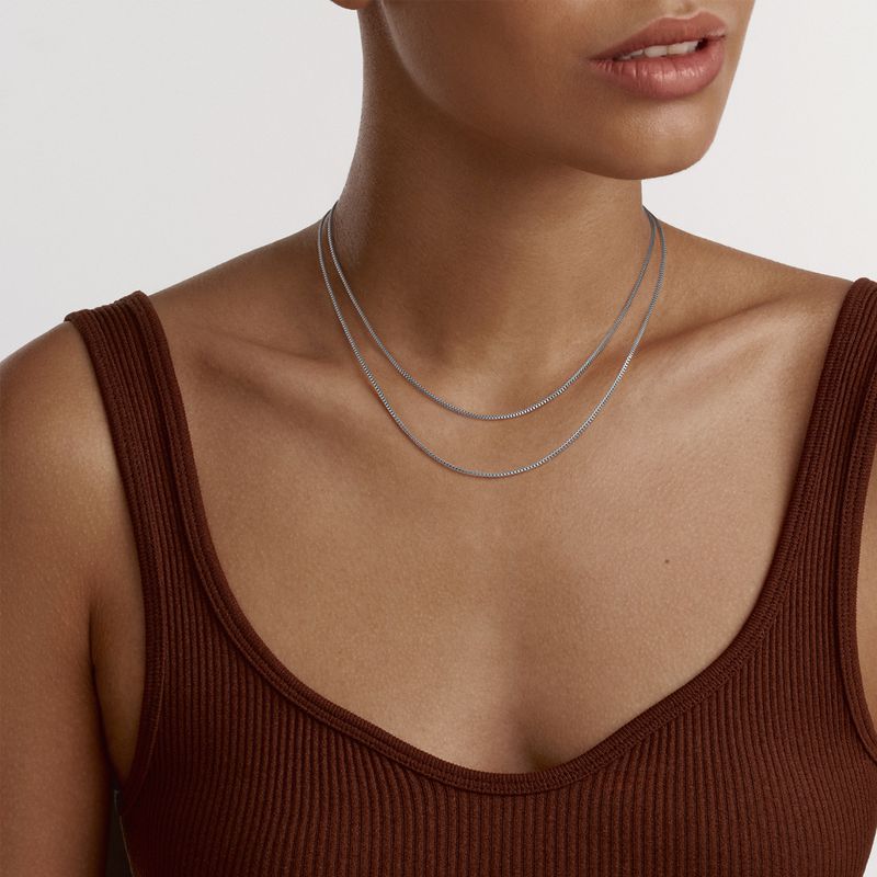 Daniel Wellington Elan Box Chain Necklace Silver