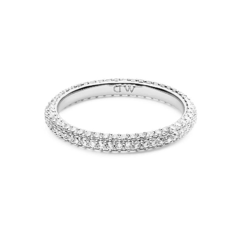 Daniel Wellington Elegant Silver Pavé Diamond-Cut Ring