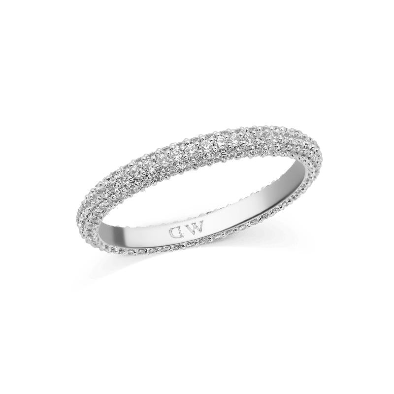 Daniel Wellington Elegant Silver Pavé Diamond-Cut Ring